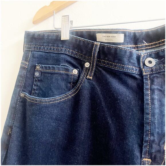 AG Adriano Goldschmied Jeans Mens 38x32 Blue The New Hero Relaxed Stretch Denim - Picture 9 of 14